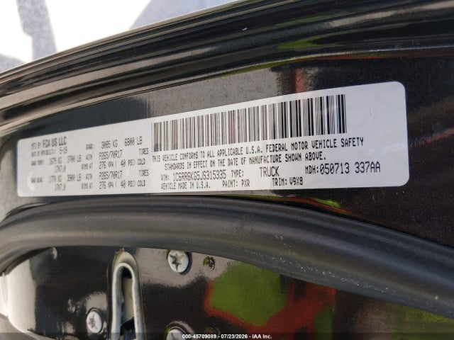 2018 Ram 1500 Tradesman  4x2 5'7 Box მანქანა იყიდება აუქციონზე, vin: 1C6RR6KG5JS315335, აუქციონის ნომერი: 45709089