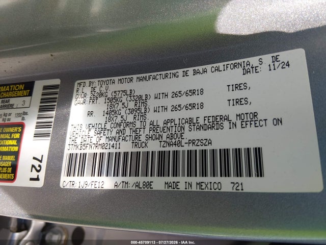 3TMKB5FN7RM021411 Toyota Tacoma Trd Sport