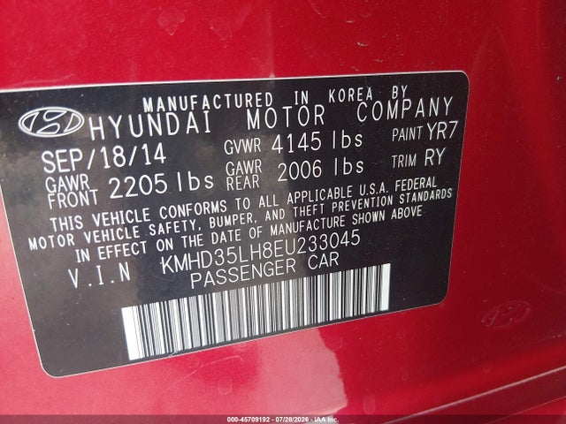 Продажа на аукционе авто 2014 Hyundai Elantra Gt, vin: KMHD35LH8EU233045, номер лота: 45709192