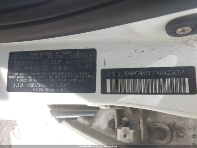Продаж на аукціоні авто 2010 Hyundai Accent Gls, vin: KMHCN4AC4AU423054, номер лоту: 45709248