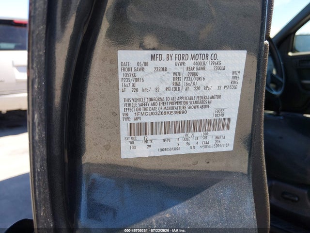 Aukcja sprzedaży 2008 Ford Escape Xlt, vin: 1FMCU03Z68KE39890, numer aukcji: 45709251