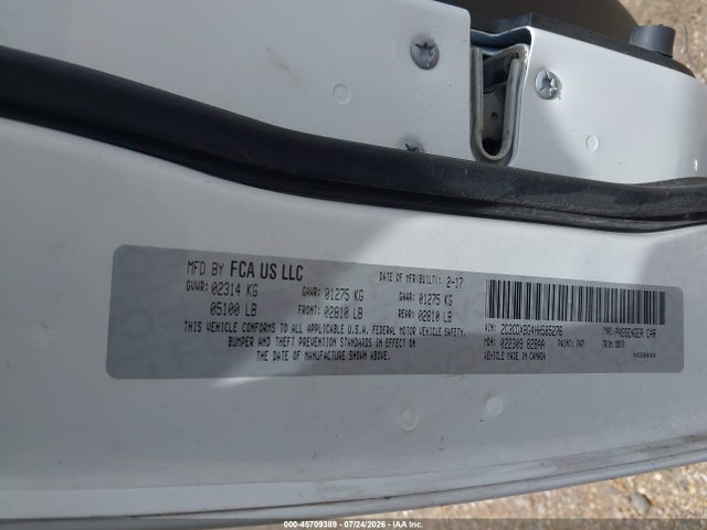 45709389 :رقم المزاد ، 2C3CDXBG4HH585276 vin ، 2017 Dodge Charger Se Rwd مزاد بيع