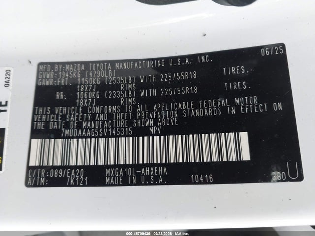 Toyota Corolla Cross Xle 2025 7MUDAAAG5SV145315 Image 9