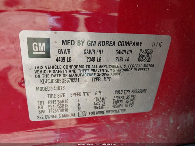 Buick Encore 2016 KL4CJESB5GB570221 Image 9