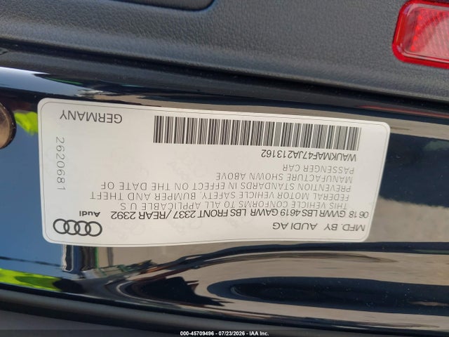 Aukcja sprzedaży 2018 Audi A4 2.0t Ultra Premium, vin: WAUKMAF47JA213162, numer aukcji: 45709496