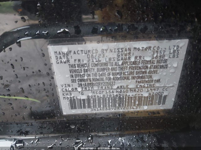 45709513 :رقم المزاد ، 3N1AB8BV2RY205637 vin ، 2024 Nissan Sentra S Xtronic Cvt مزاد بيع