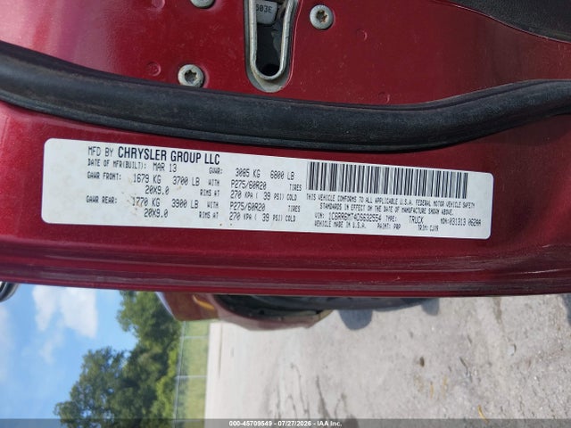 Продаж на аукціоні авто 2013 Ram 1500 Sport, vin: 1C6RR6MT4DS632554, номер лоту: 45709549