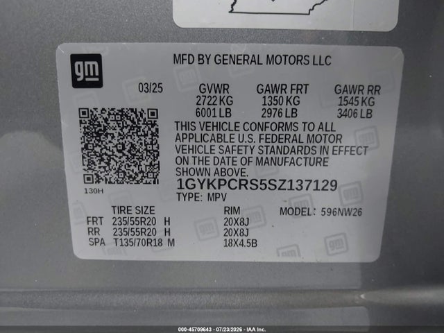 Продажа на аукционе авто 2025 Cadillac Xt6 Fwd Premium Luxury, vin: 1GYKPCRS5SZ137129, номер лота: 45709643