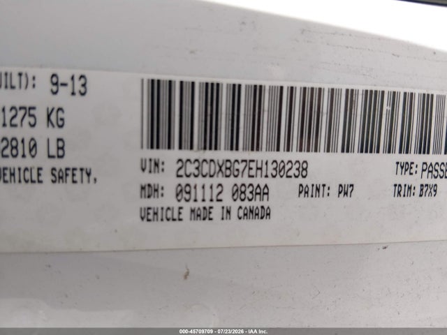 Продаж на аукціоні авто 2014 Dodge Charger Se, vin: 2C3CDXBG7EH130238, номер лоту: 45709709