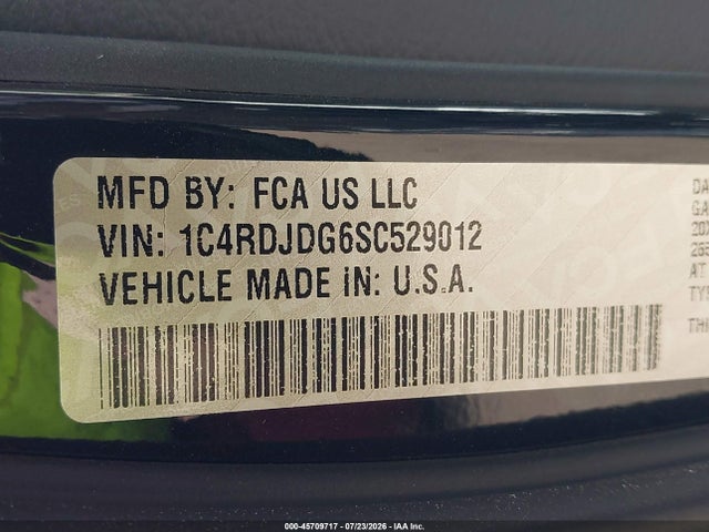 2025 Dodge Durango Gt Plus Awd მანქანა იყიდება აუქციონზე, vin: 1C4RDJDG6SC529012, აუქციონის ნომერი: 45709717