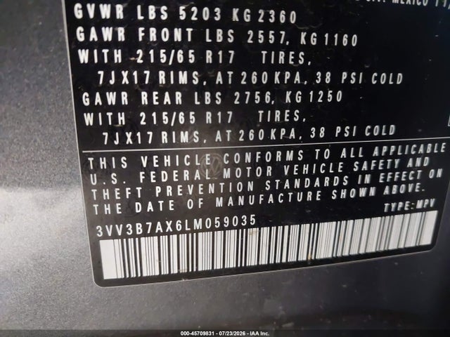 Aukcja sprzedaży 2020 Volkswagen Tiguan 2.0t Se/2.0t Se R-line Black/2.0t Sel, vin: 3VV3B7AX6LM059035, numer aukcji: 45709831