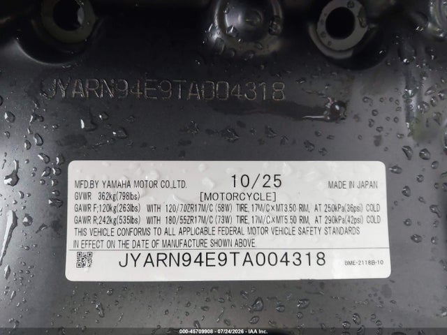 Yamaha MT09 2026 JYARN94E9TA004318 Image 10