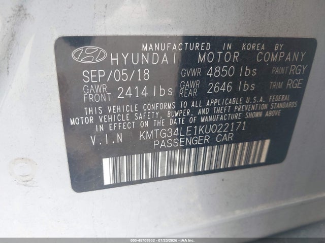 Продаж на аукціоні авто 2019 Genesis G70 3.3t Advanced, vin: KMTG34LE1KU022171, номер лоту: 45709932