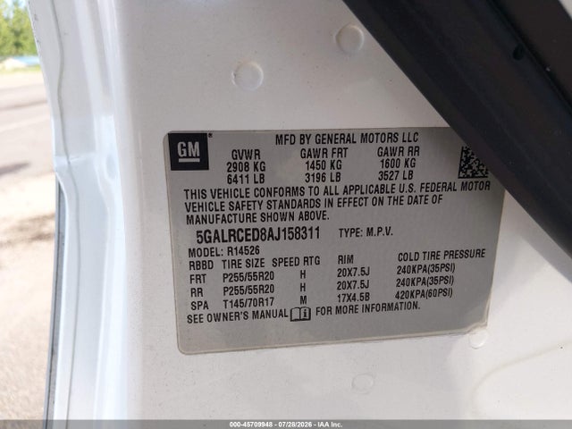 Продажа на аукционе авто 2010 Buick Enclave 2xl, vin: 5GALRCED8AJ158311, номер лота: 45709948