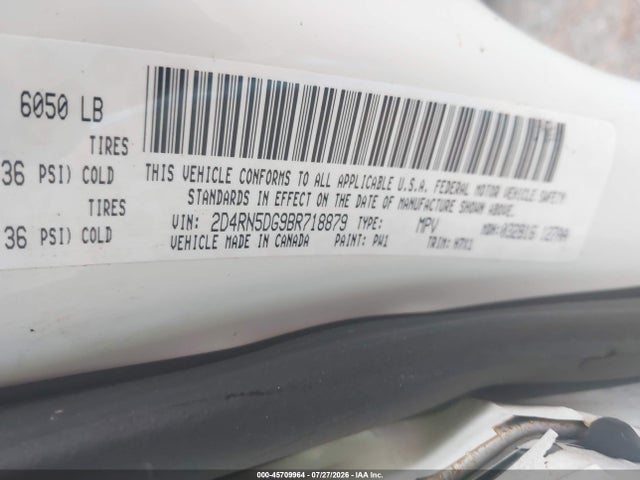 Aukcja sprzedaży 2011 Dodge Grand Caravan Crew, vin: 2D4RN5DG9BR718879, numer aukcji: 45709964