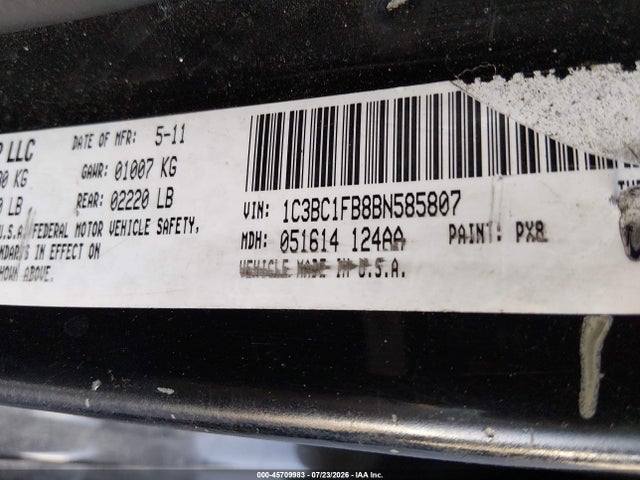 Aukcja sprzedaży 2011 Chrysler 200 Touring, vin: 1C3BC1FB8BN585807, numer aukcji: 45709983