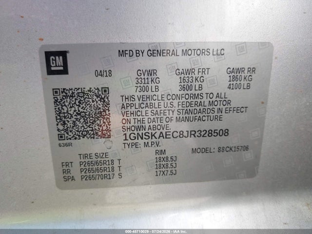 Chevrolet Tahoe Ls 2018 1GNSKAEC8JR328508 Image 9