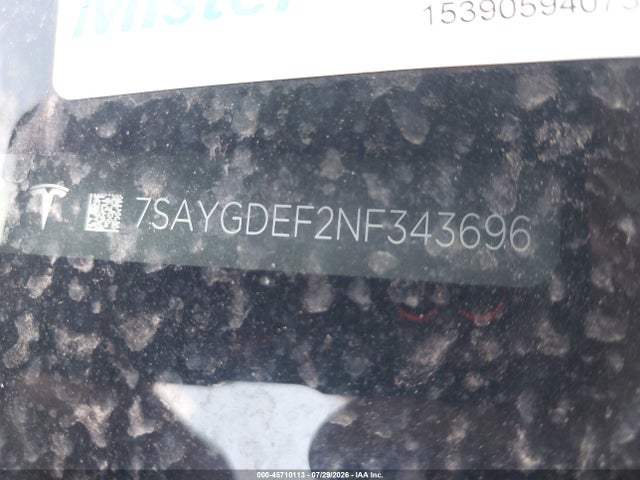 Aukcja sprzedaży 2022 Tesla Model Y Performance Dual Motor All-wheel Drive, vin: 7SAYGDEF2NF343696, numer aukcji: 45710113
