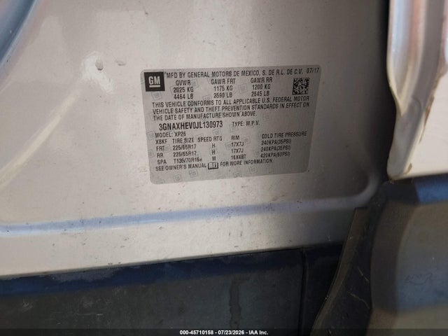 3GNAXHEV0JL130973 Chevrolet EQUINOX LS