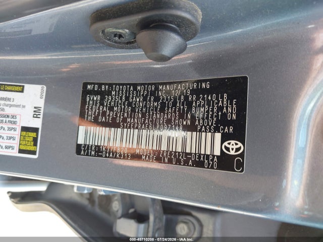 45710208 :رقم المزاد ، 5YFEPRAE6LP097148 vin ، 2020 Toyota Corolla Le مزاد بيع