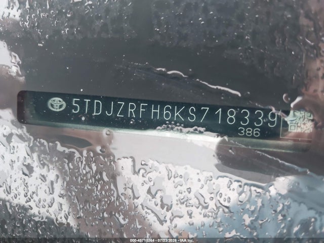 Toyota Highlander Xle 2019 5TDJZRFH6KS718339 Image 9