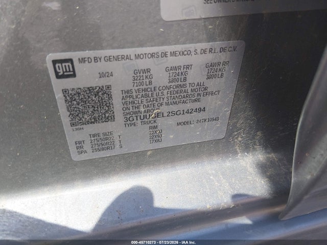 Aukcja sprzedaży 2025 Gmc Sierra 1500 4wd  Short Box Denali, vin: 3GTUUGEL2SG142494, numer aukcji: 45710273