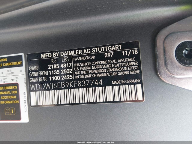 Продажа на аукционе авто 2019 Mercedes-benz Amg C 43 4matic, vin: WDDWJ6EB9KF837744, номер лота: 45710276