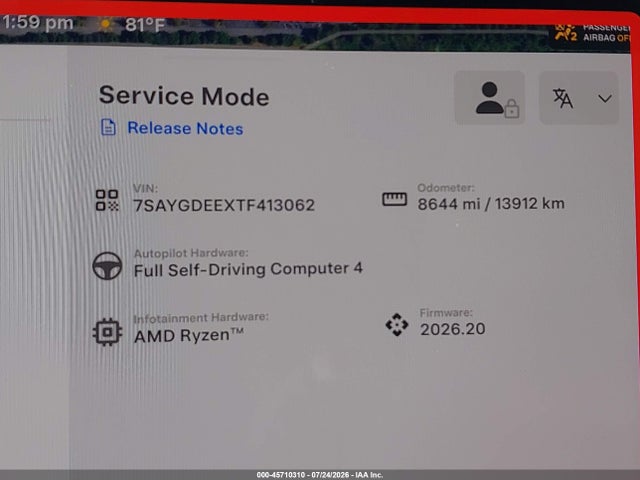 7SAYGDEEXTF413062 Tesla Model Y All-wheel Drive/long Range Launch Series/premium All-wheel Drive