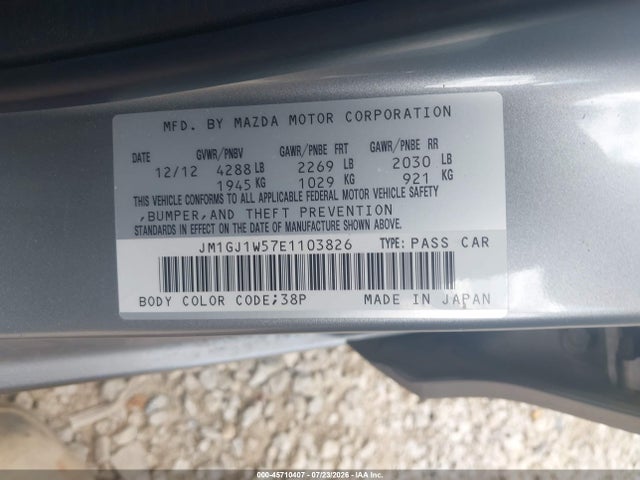 Aukcja sprzedaży 2014 Mazda Mazda6 I Grand Touring, vin: JM1GJ1W57E1103826, numer aukcji: 45710407