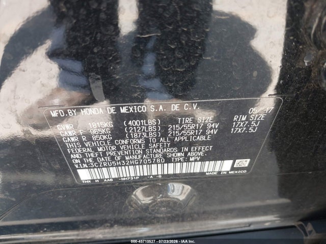 Honda HR-V LX 2017 3CZRU5H32HG705780 Image 9