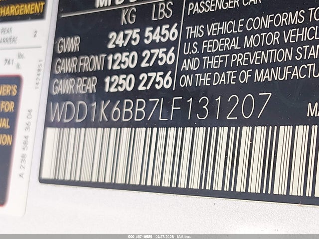 Продаж на аукціоні авто 2020 Mercedes-benz Amg E 53 4matic, vin: WDD1K6BB7LF131207, номер лоту: 45710559