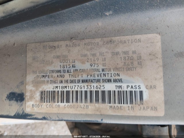 2016 Mazda Mazda3 I Sport მანქანა იყიდება აუქციონზე, vin: JM1BM1U77G1331625, აუქციონის ნომერი: 45710577