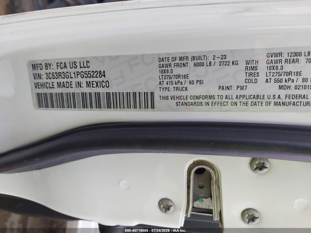 Продаж на аукціоні авто 2023 Ram 3500, vin: 3C63R3GL1PG552284, номер лоту: 45710585