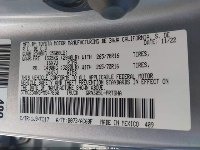 3TMCZ5AN5PM547850 Toyota Tacoma Trd Off Road