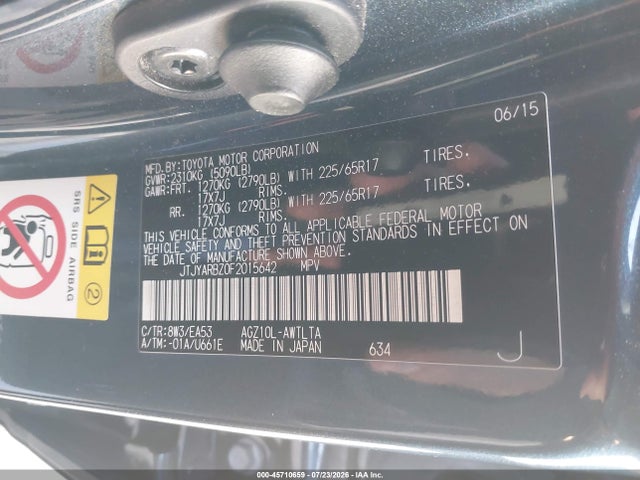 Lexus NX 200T 2015 JTJYARBZ0F2015642 Image 9