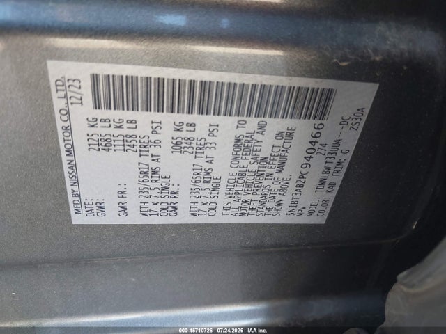 5N1BT3AB2PC940466 Nissan Rogue S Intelligent Awd