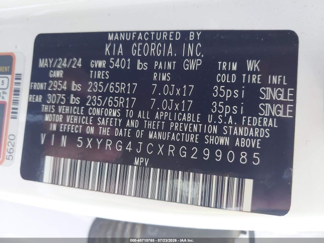 KIA SORENTO LX 2024 5XYRG4JCXRG299085 Image 9
