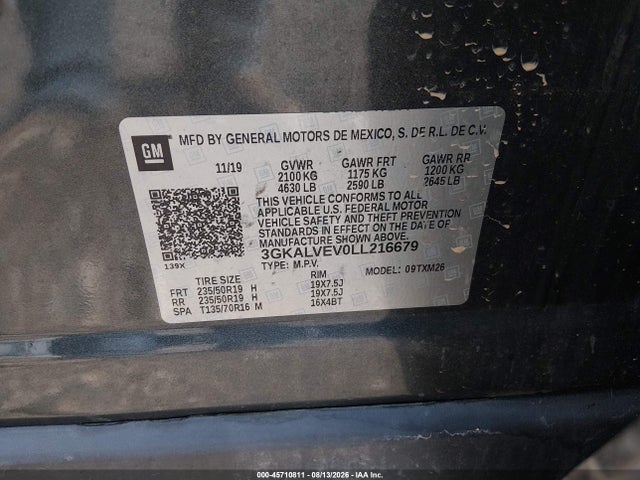 Продаж на аукціоні авто 2020 Gmc Terrain Awd Slt, vin: 3GKALVEV0LL216679, номер лоту: 45710811