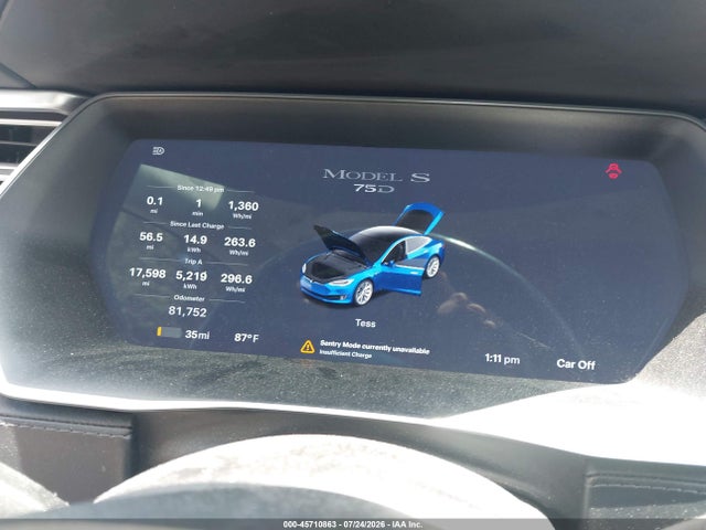 Продаж на аукціоні авто 2017 Tesla Model S 100d/60d/75d/90d/p100d, vin: 5YJSA1E25HF185701, номер лоту: 45710863