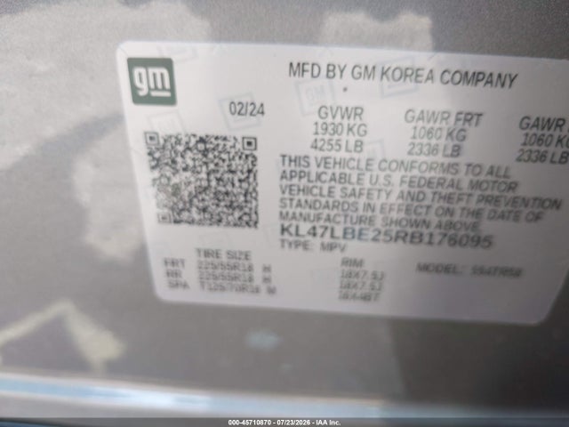 KL47LBE25RB176095 Buick Envista Sport Touring Fwd