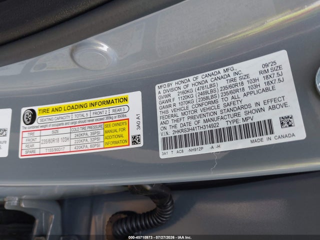 Aukcja sprzedaży 2026 Honda Cr-v Ex 2wd, vin: 2HKRS3H41TH314922, numer aukcji: 45710973