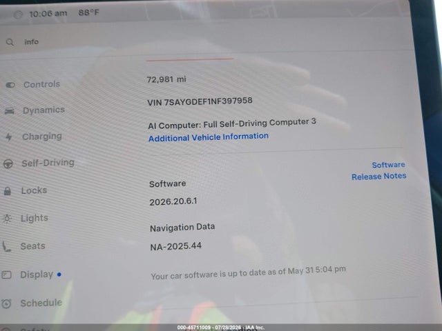 Продаж на аукціоні авто 2022 Tesla Model Y Performance Dual Motor All-wheel Drive, vin: 7SAYGDEF1NF397958, номер лоту: 45711009