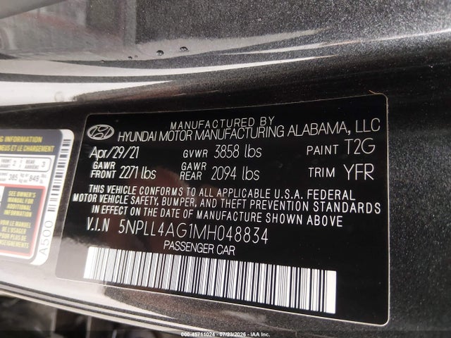 Aukcja sprzedaży 2021 Hyundai Elantra Se, vin: 5NPLL4AG1MH048834, numer aukcji: 45711024