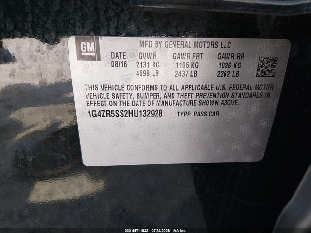 1G4ZR5SS2HU132928 Buick Lacrosse Premium
