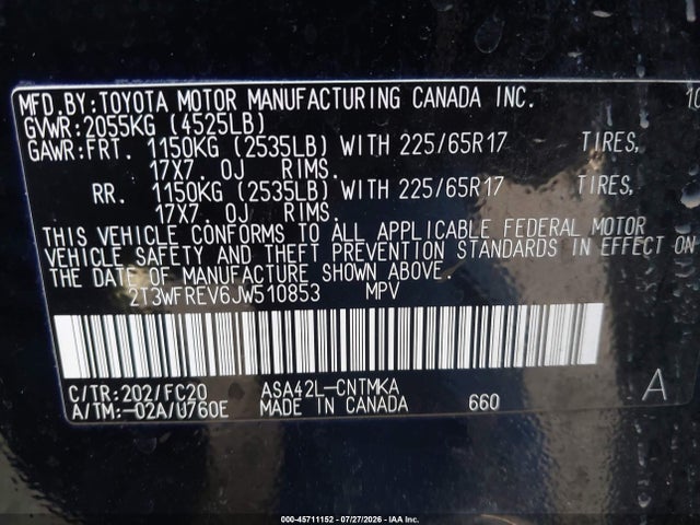 Toyota Rav4 Xle 2018 2T3WFREV6JW510853 Image 9