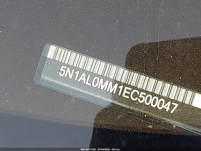 45711163 :رقم المزاد ، 5N1AL0MM1EC500047 vin ، 2014 Infiniti Qx60 مزاد بيع