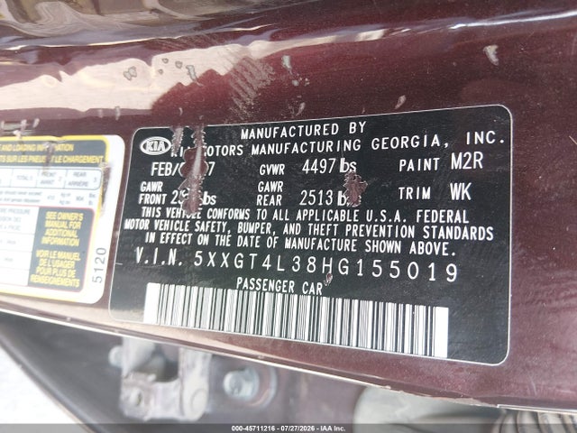 KIA Optima Lx 2017 5XXGT4L38HG155019 Image 9