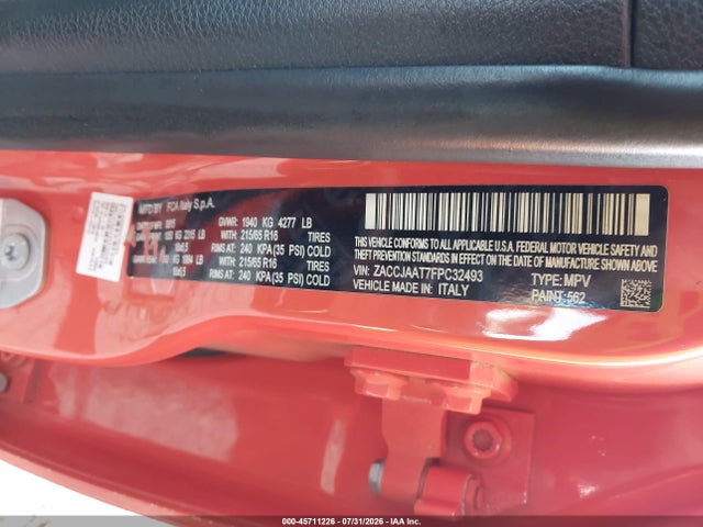 Jeep Renegade Sport 2015 ZACCJAAT7FPC32493 Image 9
