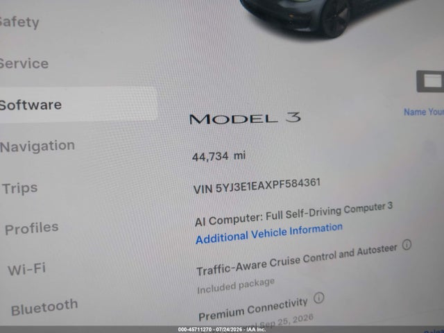 Aukcja sprzedaży 2023 Tesla Model 3 Rear-wheel Drive, vin: 5YJ3E1EAXPF584361, numer aukcji: 45711270