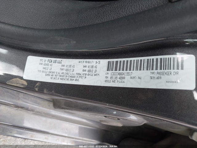 Aukcja sprzedaży 2016 Chrysler 200 Limited, vin: 1C3CCCAB8GN115517, numer aukcji: 45711332